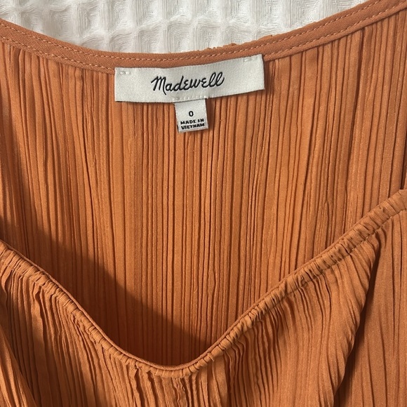 Madewell Goldie Dress In Plisse Sunset Haze Women’s Size 0 - Picture 9 of 13